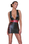 Cottelli Collection Rochie cu Dungi Wetlook Negru/Rosu S - Entro.ro