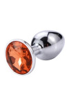 Passion Labs Dop Anal Metallic Buttplug Medium Argintiu/Portocaliu - Entro.ro