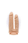 Silexd Vibrator Dublu Silicon cu Memorie Dubla Densitate Remote Control 10 Moduri Vibratii Natural 19.5 cm - Entro.ro