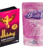 Diblong SET: Energy Chocolate for Lady - supliment alimentar pentru femei pe bază de ciocolată cu plante care susțin sănătatea sexuală și recăpătarea energiei + Boinky - Jeleuri afrodisiace Ursuleti - Gummy Sex Bears for Women 6 portii - Default Title
