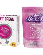 PARAPHARM SET: Capsule LADIES DREAM cresterea apetitului sexual si libidoului feminin 2 capsule + Boinky jeleuri afrodisiace Ursuleti Lady 1 cutie x 6 buc - Default Title