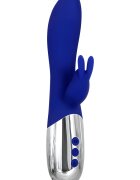 Adam & Eve Vibrator Royal Rabbit Warming 10 Moduri Vibratii Silicon USB Albastru 19.6 cm