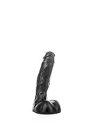 All Black Dildo Realist cu Testicule PVC Negru 23 cm