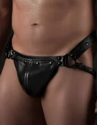 AVANZA Bikini Jockstrap Piele Ecologica Negru S/M