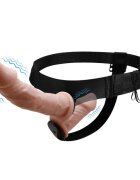 Baile Strap-on Dublu Passionate Harness cu Vibratii Multispeed TPR Natural