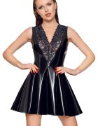 Black Level Rochie din Vinil cu Insertie din Dantela Negru S