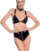Black Level Set 3 Piese Lenjerie din Vinil Negru M