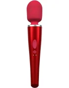 Caresse Vibrator Pro Wand 5 Intensitati Vibratii Silicon USB Rosu 30 cm