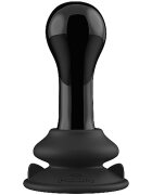 Chrystalino Dop Anal din Sticla Globy Remote Control Ventuza Silicon Detasabila 10 Moduri Vibratii USB 11 cm