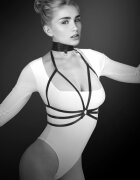 CINDERELLA Harness de Piept Julia Benzi Elastice Reglabile Negru