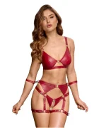 Cottelli Collection Set Lenjerie Bondage 2 Piese Rosu L