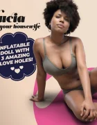 Crushious Papusa Gonflabila Lucia The Housewife Bruneta 3 Puncte de Penetrare 1.55 m