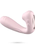 Crushious Stimulator Pookie Remote Control 10 Moduri Vibratii 10 Moduri Suctiune Silicon USB Roz 12.5 cm