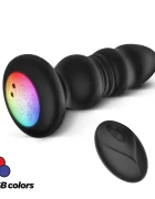 Crushious Vibrator Anal Australis Remote Control 9 Moduri Impingere si Vibratii Silicon USB Negru 12 cm