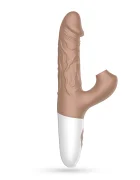 Crushious Vibrator Rabbit El Matador Functii de Impingere Suctiune Vibratii Silicon USB Maro 22.5 cm