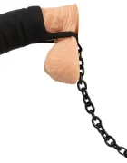  Cusca de Castitate din Silicon Moale cu Dop Anal Conectat Negru