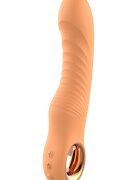 DREAM toys Vibrator Ribbed Vibe Glam 10 Moduri Vibratii Silicon USB Portocaliu 22 cm