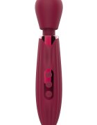 DREAM toys Vibrator Wand Glam 8 Moduri Vibratii Silicon USB Rosu Inchis 20.5 cm