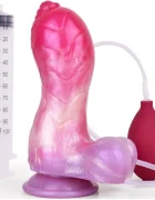 FAAK Dildo cu Ejaculare Beast Cock Silicon Lichid Roz 18.5 cm