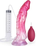 FAAK Dildo cu Ejaculare Meleys Silicon Lichid Roz 23 cm