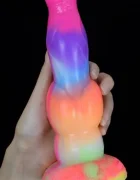 FAAK Dildo Luminous Werewolf Fosforescent Silicon Lichid 21 cm