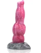FAAK Dildo Savage Dog Silicon Lichid Roz/Gri 21.5 cm