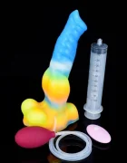FAAK Vibrator cu Ejaculare Luminous Racehorse Remote Control 10 Moduri Vibratii Silicon Lichid USB 27cm