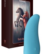 FairyGasm Vibrator ThrillLeaf 10 Moduri Vibratii Silicon USB Albastru 9.8 cm