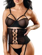 Fantasy Lingerie Set 3 Piese Lenjerie Riley Negru S/M