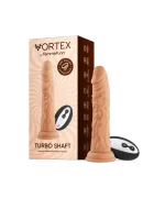 FemmeFunn Vibrator Realist Vortex Shaft Remote Control 8 Moduri Vibratii 1 Miscare Rotatie Silicon USB Natural 20.8 cm