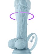 FemmeFunn Vibrator Realist Vortex Turbo Baller Remote Control 8 Moduri Vibratii 1 Miscare Rotatie Silicon Lichid USB Albastru 20.6 cm