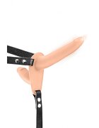 Fetish Tentation Strap-on Dublu 10 Moduri Vibratii Silicon USB Natural 15.5 cm