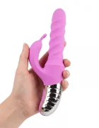 Good Vibes Only Vibrator Iepuras Mila Vibratii Rotatii Impingere Silicon USB Mov 25.7 cm