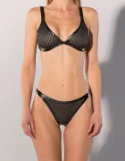 Guilty Pleasure Set Lenjerie Sutien si Bikini Material Datex Negru XL