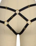 Guilty Toys Bikini Harness Khloe Elastic si Reglabil Aspect Lucios Negru XS-L