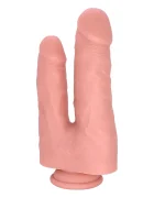 Guilty Toys Dildo Dublu cu Ventuza la Baza Silicon Lichid Natural 21.3 cm