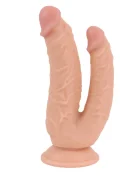 Guilty Toys Dildo Dublu Realist cu Ventuza PVC Natural 21 cm