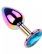 Guilty Toys Dop Anal Metalic Large Multicolor Piatra Albastru Deschis