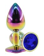 Guilty Toys Dop Anal Metalic Large Multicolor Piatra Albastru Inchis