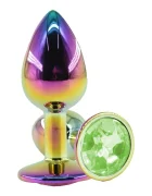 Guilty Toys Dop Anal Metalic Large Multicolor Piatra Verde Deschis