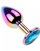 Guilty Toys Dop Anal Metalic Small Multicolor Piatra Albastru Deschis
