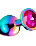 Guilty Toys Dop Anal Metalic Small Multicolor Piatra Roz Inchis