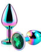 Guilty Toys Dop Anal Metalic Small Multicolor Piatra Verde Inchis