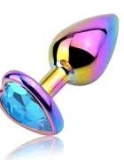 Guilty Toys Dop Anal Rainbow Buttplug Medium Heart Shape Piatra Albastru Deschis