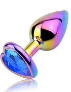 Guilty Toys Dop Anal Rainbow Buttplug Medium Heart Shape Piatra Albastru Inchis