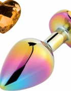 Guilty Toys Dop Anal Rainbow Buttplug Small Heart Shape Piatra Portocalie
