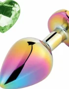Guilty Toys Dop Anal Rainbow Buttplug Small Heart Shape Piatra Verde Deschis