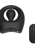 Guilty Toys Inel Penis Melek 10 Moduri Vibratii Remote Control Silicon Lichid USB Magnetic Negru Mighty Warrior