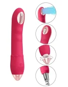 Guilty Toys Vibrator si Irigator 10 Moduri Vibratii Silicon USB Rosu 20 cm