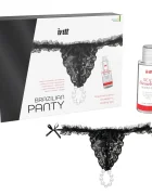 INTT Cosmetics Set Bikini din Dantela Neagra cu Perle si Lubrifiant Aroma Capusini 50 ml